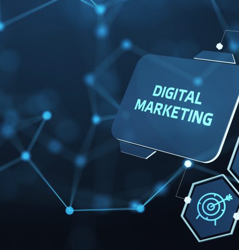 Business, Technology, Internet and network concept. Digital Marketing content planning advertising strategy concept.