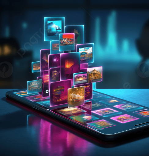 pngtree-portfolio-displays-and-mobile-apps-with-3d-shapes-chat-messages-and-picture-image_8471028